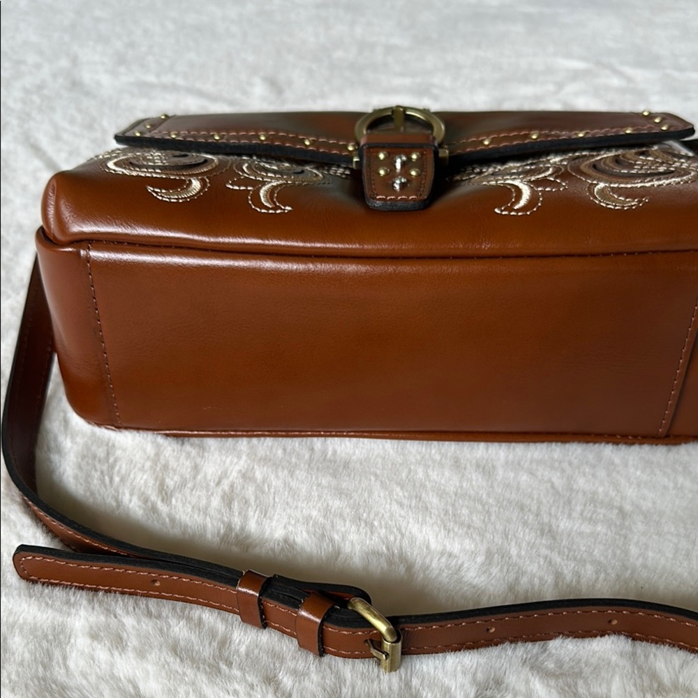 New Patricia Nash Lux Ranch Maisie Crossbody w/Rhinestones and Denim - Picture 10 of 10